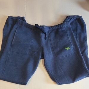 PINK Victoria's Secret Blue Joggers with Green Logo